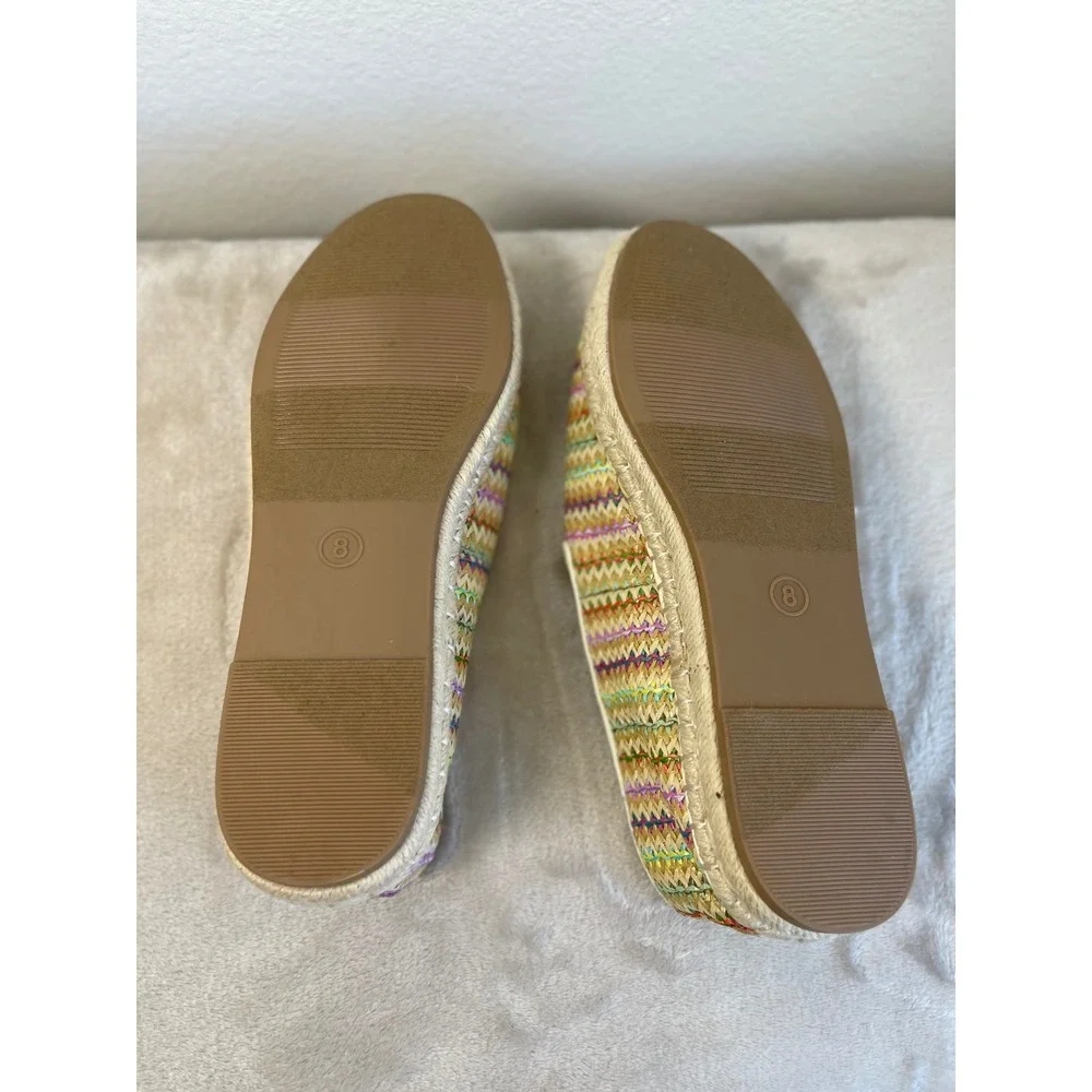 Universal Thread Womens Multi Color Woven Espadrille Slip On Flats Size 8